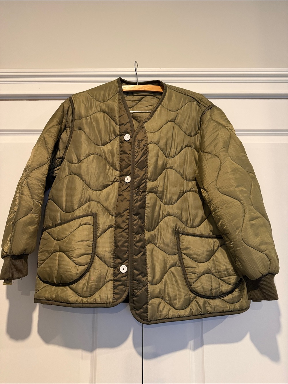 Olive Quilted Women's Army Jacket Liner